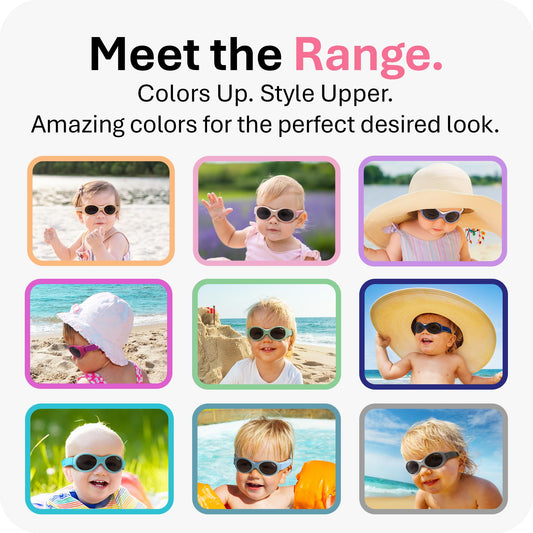 Mausito BABY sunglasses boy 0-24 months I FLEXIBLE infant sunglasses with adjustable strap & soft nose pad I 100% UV PROTECTION Baby Sunnies I BPA-Free I European design made for kids