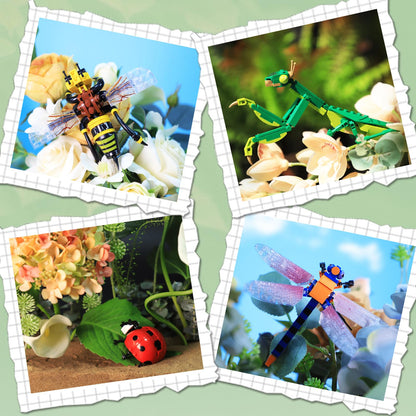 KAZI Bugs Building Toy Set,Insect Collection Building Blocks Including 8 Different Bug,STEM Toys for Kids Age 8 and Up,Play and Display Gift Idea for Boys & Girls,Ideal Gifts for Birthday Mothers Day