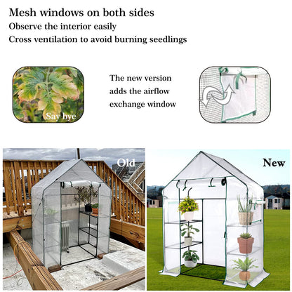 KOKSRY Mini Greenhouse,Greenhouses for Outdoors,Portable Walk in Green House for Garden Plants that Need Frost Protection and Away from Pests, Animals(56"x30"x76")-White