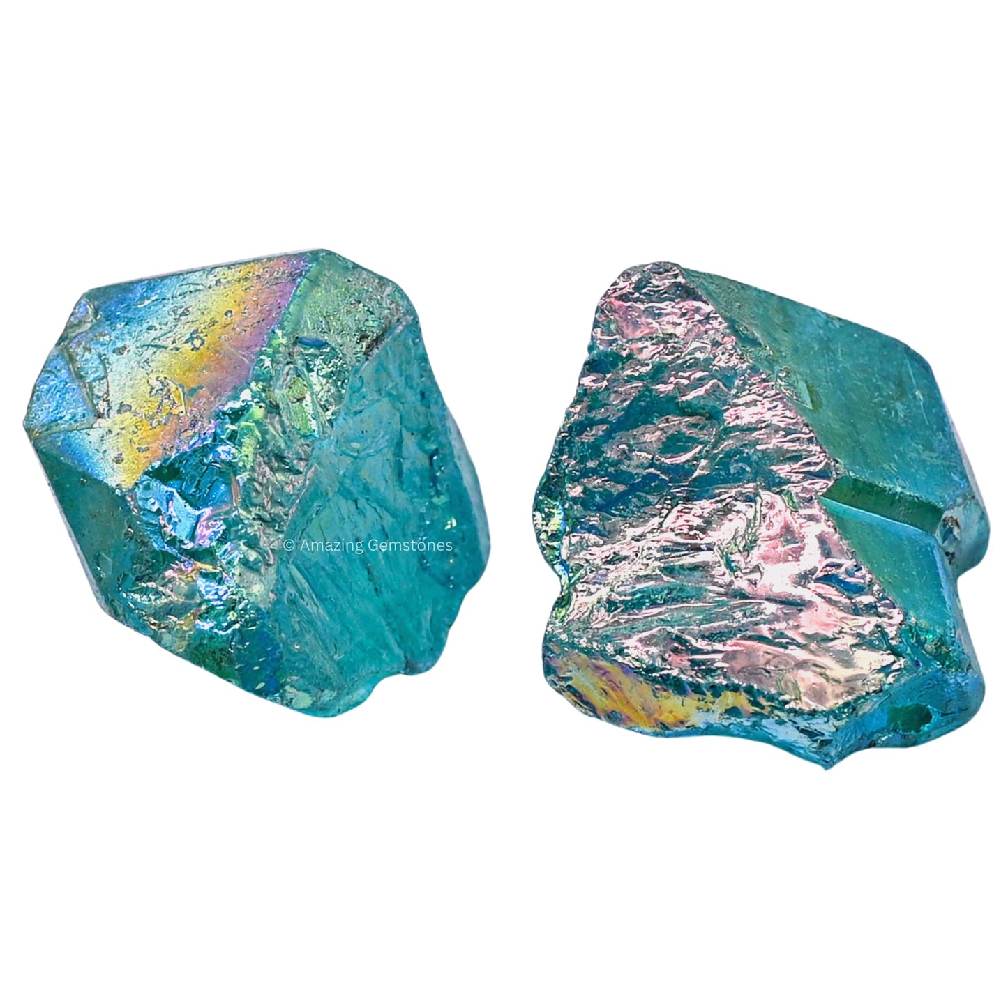 Amazing Gemstone Aqua Aura Quartz Raw Crystals and Healing Stones, Natural Rocks for Meditation and DIY Raw Stones and Crystals (1 lb)