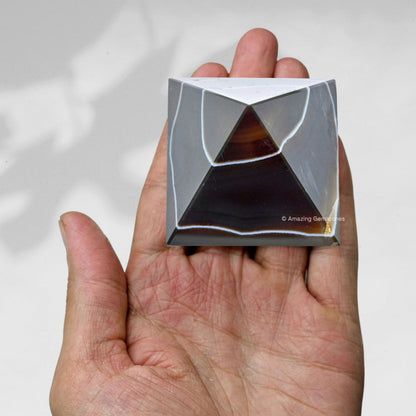 Amazing Gemstone Black Onyx Pyramid Crystal Healing Stones - 2" Great Pyramid Figurine of Natural Stone Pyramid for Meditation, Reiki, Chakra Balancing and Crystal Pyramids Grid