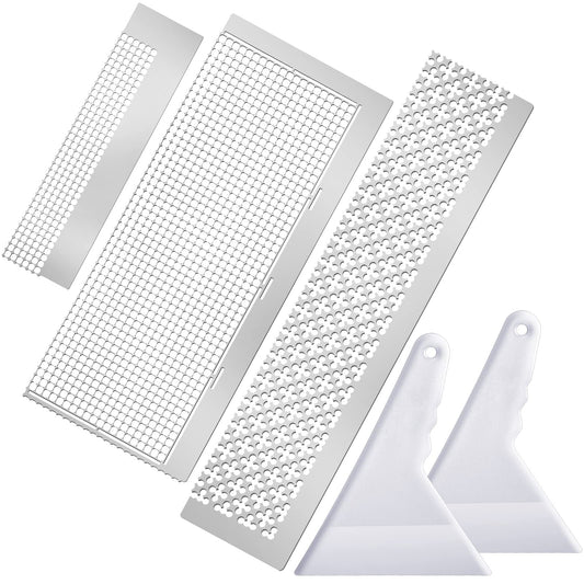 Gersoniel 3 Pcs Stainless Steel Diamond Painting Ruler Steel 5d Drawings Mesh Rulers Tool 216/699/1020 Blank Grids for Diamond Pasted Drawing Round Full Partial Drill Tools Keeps Drills Aligned