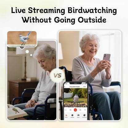 TT Nature Bird Feeder with Camera, Upgraded 1.5L Smart Birdhouse Al Identify for 10000 Plus Species, Auto Capture & Real-time Notifications, Ideal Gift for Bird Lovers (Iron Roof)