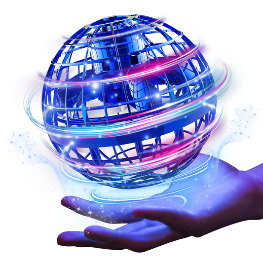 Ciniffo Flying Orb Ball Toy 2025 – Light Up Hand Controlled Boomerang Spinner Mini Drone Toy, Hover Cosmic Globe Ball, Cool Christmas & Birthday Gift for Boys Girls Teens Ages 6+ (Blue)