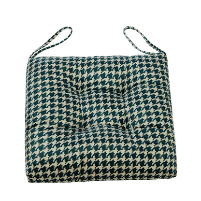 Makimoo 2-Pack Outdoor/Indoor Wicker Patio Seat Cushion Pad with Ties - Dining Chair Cushion, 17" x 17" (Green Houndstooth)