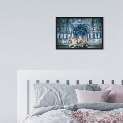 The Oliver Gal Artist Co. Animals Wall Art Framed Canvas Prints 'Wild Nature Blues ' Felines