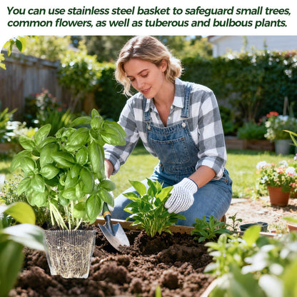 Ryxrhswzp Gopher Baskets 5 Gallon 10 Pcs Root Guard Gopher Proof Wire Mesh Basket 18x16 in Stainless Steel Basket Fruit Protection Bag for Plants Root Barrier