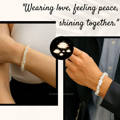 Amazing Gemstone Chips Bracelet (Rainbow Moonstone)