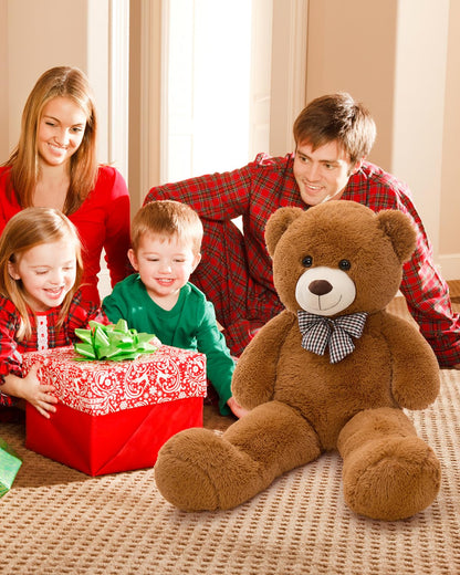 MaoGoLan Giant Teddy Bear Plush Toy - Ultra Soft & Cute Large Stuffed Animal 39 inches, Perfect for Baby Showers, Birthdays, Valentine’s Day Gifts (Kids, Couples, Family),Dark Brown