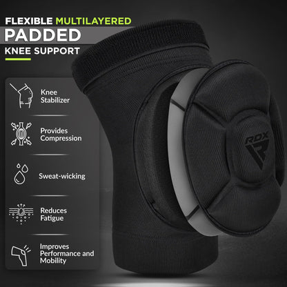 RDX Knee Pads for Work, Oeko TEX Certified, Anti-Slip Protective Thick Padded Foam Pad, Collision Avoidance Sleeves Pair, MMA Muay Thai Grappling Volleyball Football Wrestling Gardening.
