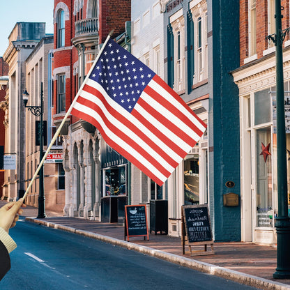 12x18 Inch American Flags on Stick - Patriotic American Flags for Outside, USA Stick Flag Perfect for Independence Day, Memorial Day, 4th of July Decorations (12)