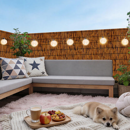 GALTEED Bamboo Reed Fence Roll,Decorative Reed Fencing 4ft High Roll Reed Screen,Balcony Reed Fence Bamboo Screen Fencing for Outdoor Backyard Patio (4X19.6FT)