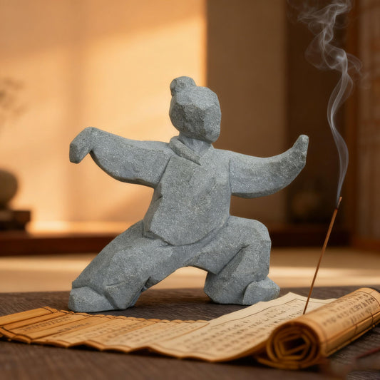 Higliocas Fengshui Figurine for Home Decor: Tai Chi Yin Yang Statue Gift for Friend Meditation Zen Sculpture Handcrafted Sandstone Artwork for Office Bookshelf Desktop Decor (Style All)