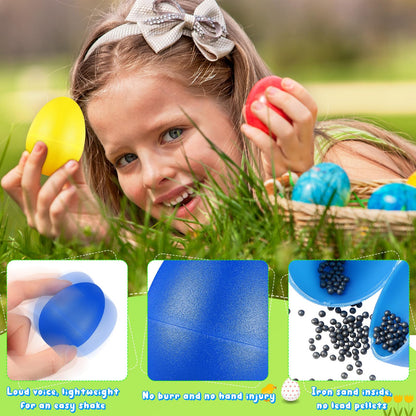 Yeshone 100 Pieces Egg Shakers Bulk Musical Instruments Percussion Maracas Egg for Kids Toys Plastic Shaker for Learning DIY Painting, Classroom Music, Rhythm(10 Color)