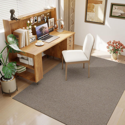 jxgzyy 100% Wool Area Rug 5'×7', All-Natural Plateau Wool Carpet with Cotton Backing, 0.28'' Low Pile Non-Shedding Modern Minimalist Style for Bedroom Living Room and Home Office, Solid Brown