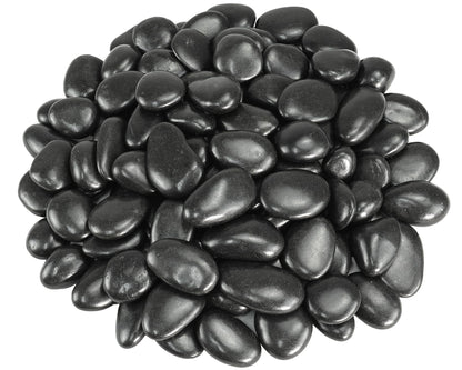 GreenVibe River Rocks for Landscaping, 40lbs Black Pebbles for Indoor Plants, 1-2 Inch Decorative Rocks for Planters, High Polished Stones for Vase Filler Fish Tank Garden