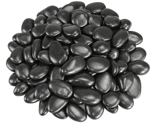 GreenVibe River Rocks for Landscaping, 40lbs Black Pebbles for Indoor Plants, 1-2 Inch Decorative Rocks for Planters, High Polished Stones for Vase Filler Fish Tank Garden