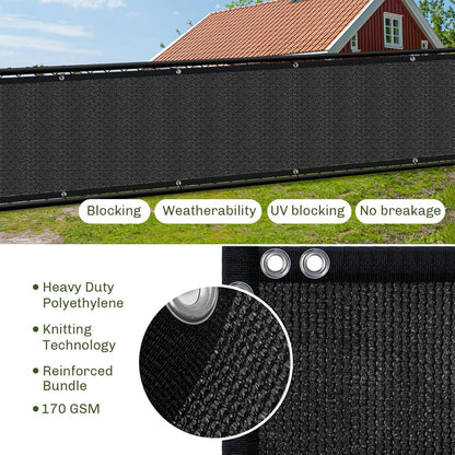 Privacy Screen Fence, TOTU 4ft x 50ft Heavy Duty 170 Shade Net Cover, for Wall Garden Yard Outdoor Home Decoration, Black