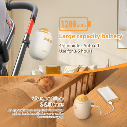 Baby Stroller Rocker with Adjustable Vibration Speed and 11 Soothing White Noise, Hands-Free Rechargeable Sleep Soother Rocker, Portable Accessories for Strollers & Cribs, Essential Baby Gear