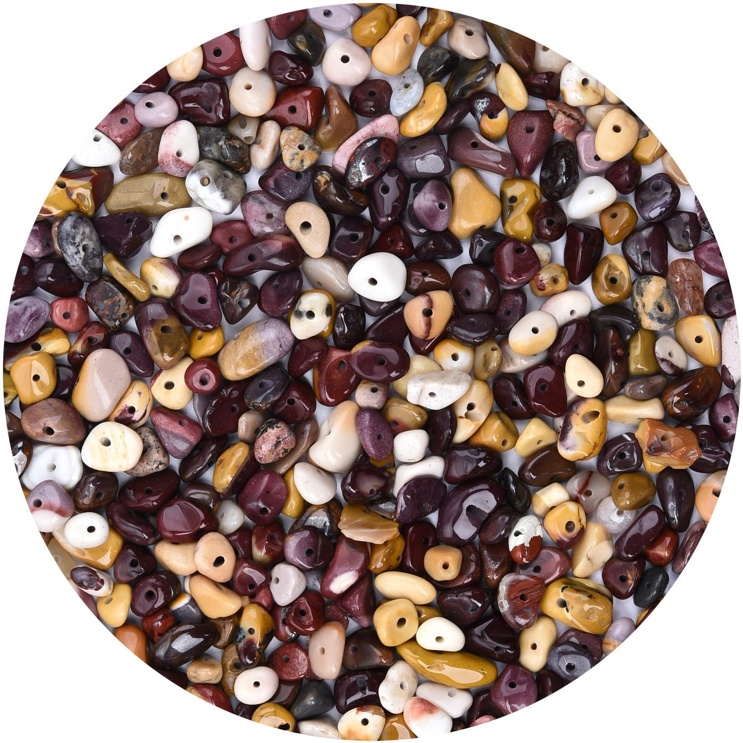Natural Chip Stone Beads 450pcs Mookaite Jasper Chips 5-8mm Genuine Real Irregular Healing Crystal Rocks Hole Drilled DIY Loose Gemstone Beads for Jewelry Making Bracelet Earrings Necklace Crafting