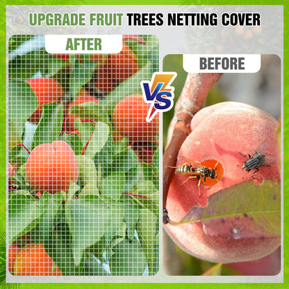 10 X 14FT Large Fruit Tree Netting, Tree Nets for Fruit Trees with Zipper and Drawstring, Insect Netting Barrier for Garden Blueberry Bushes Cherry Peach Apple Protection from Squirrels Birds Pests