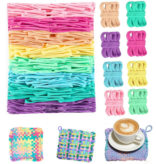 VALOZENC 800PCS Loom Refill Loops, 8 Color Loom Loops for Potholder Making Weaving Crafts Flexible DIY for Family Projects