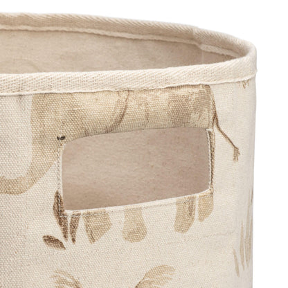 Crane Baby Fabric Round Nursery Storage Basket, Toy Storage, Safari Animal, 13"x12", Toy Basket, Baby Storage Organizer, Toy Organizers and Storage Bins, Baby Organizers and Storage, Toy Bins