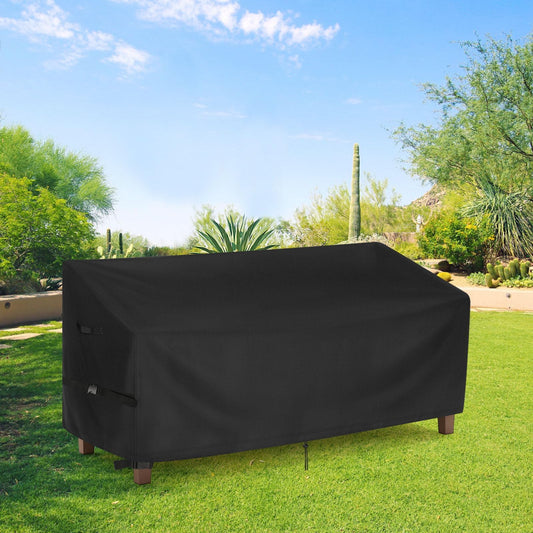 Iptienda Outdoor Bench Cover for SERWALL Benches, 49inch Patio Bench Covers Waterproof Heavy Duty for Entryway Bench/Garden Benches, Black-49x23x35in
