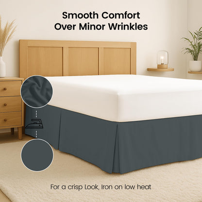 Utopia Bedding Queen Bed Skirt - Soft Quadruple Pleated Ruffle - Easy Fit with 16 Inch Tailored Drop - Hotel Quality, Shrinkage and Fade Resistant (Queen, Grey)