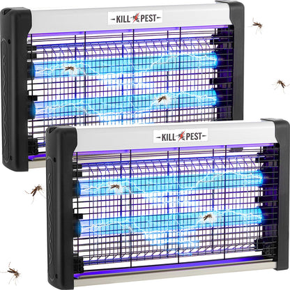 Qualirey Electric Bug Zapper Summer Indoor Electric Bug Zapper 6w Purple UV Light, 2 LED Bulbs Enhanced Dual-Band Attraction & Energy Saving, Fruit Flies Mosquito Insect Killer for Outdoor(2 Pcs)