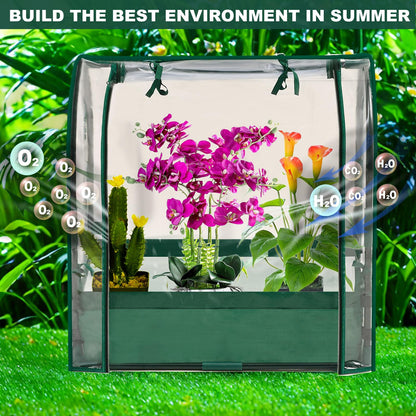 Purlyu Mini Tabletop Garden Greenhouse Nursery Plant Cover Tent Humidity Domes for Indoor and Outdoor Home Gardening Germination and Seedling Propagation - 28x20x28 Inches(PLGH7050PD)