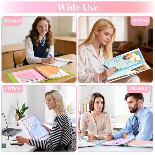 SUQJOY 8-Tab Dividers for 3 Ring Binder, 24 Count Binder Dividers with Pockets, Subject Dividers, 3-Hole Plastics Sheets Protectors for US Letter Size in 0.5", 1",2" Binders, Pastel 8 Color, 3 Packs