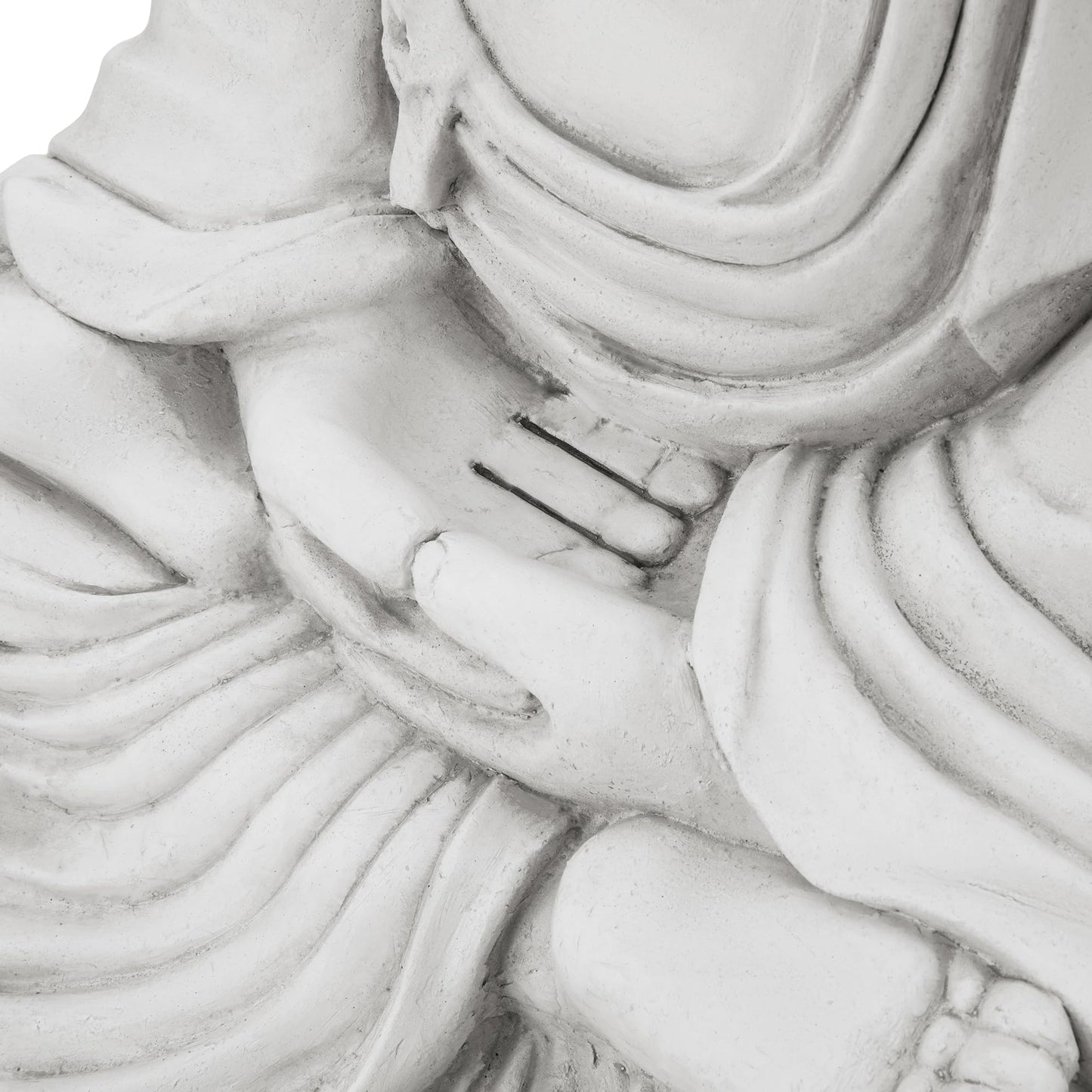 Glitzhome 29.5-inch Zen Meditation Buddha Garden Statue, White Oversized Tall Large Indoor and Outdoor Sculpture, Hand-Finished MGO & Fiberglass Decor for Home Patio Yard