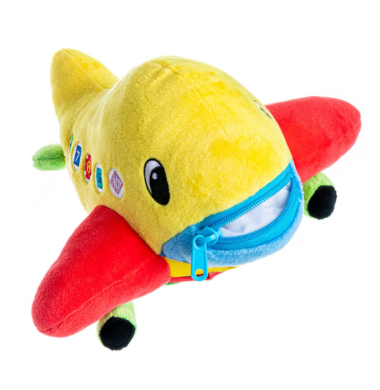 Buckle Toys - Bolt Airplane - Identify Shapes and Colors - Develop Fine Motor Skills - Storage for Small Items - Airplane Travel Essentials for Kids