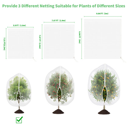 afzdby Large Garden Mesh Netting with Zipper and Drawstring,Plants Cover Protection from Anti Birds,Bugs,Cicadas,and Insects-Pest Barrier Bag for Blueberry Bushes,Tomatoes,Citrus,Fruit Tree