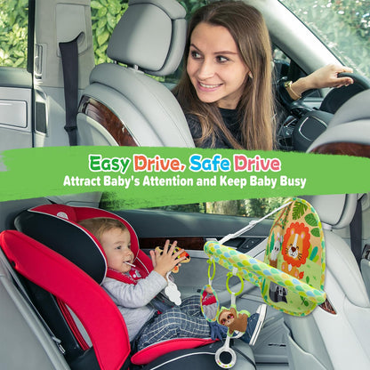 Dr.Rapeti Baby Car Seat Toy for Travel Rear Facing Double Sided Baby Travel Activity Car Seat Entertainment Toy Easy Drive Gift for Newborn Baby Infant