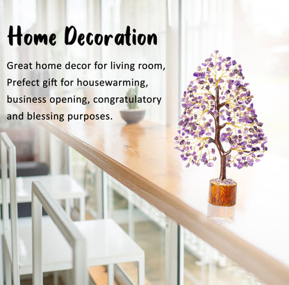 Crocon® Amethyst Tree of Life, Birthday Gifts for Women & Men, Purple House Decor for Shelf Healing Crystals, Spiritual Gift Purple Decor, House Warming Gifts New Home, Birthday Gift for Mom Sister