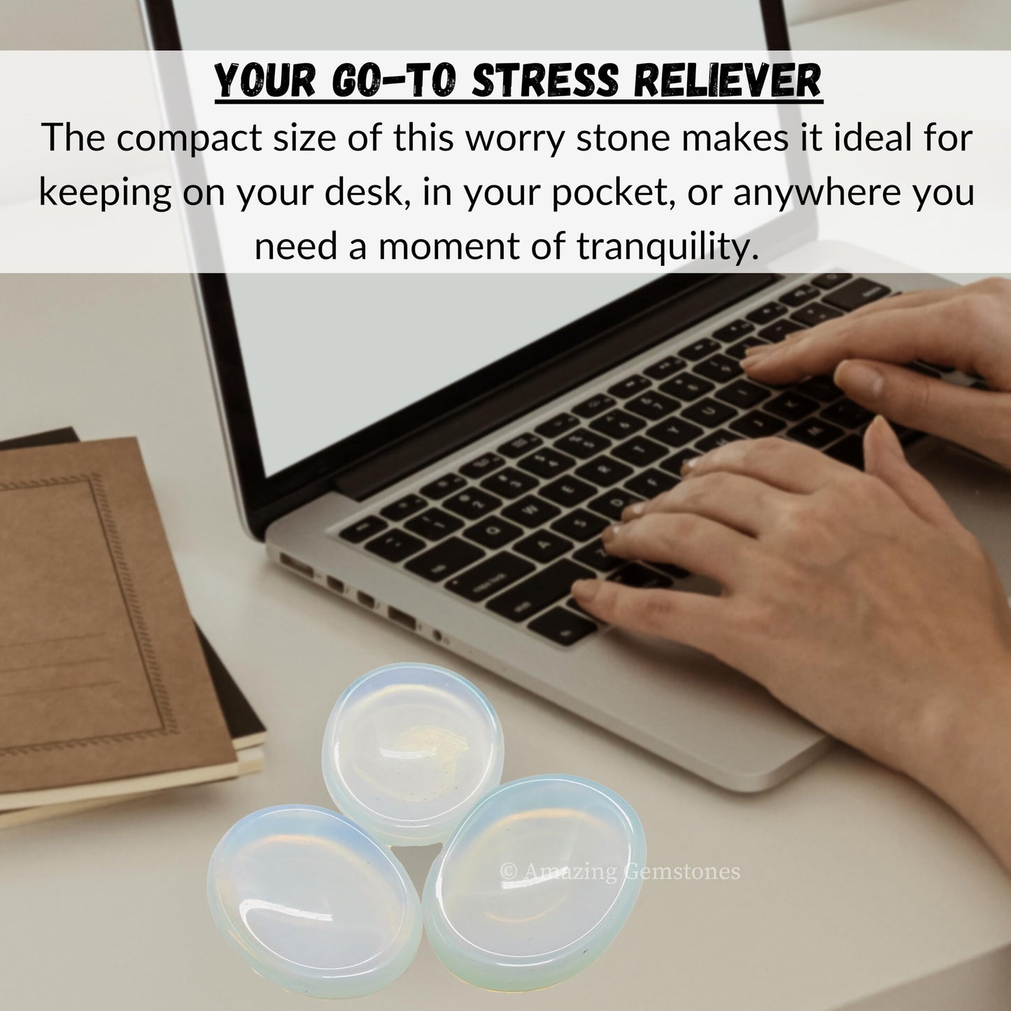 Amazing Gemstone Opalite Worry Stone Crystals and Healing Stones - Worry Stones for Stress Relief Gifts - Piedra Crystal Fidget for Meditation,Relaxation - Unique Stocking Stuffers and Birthday Gifts