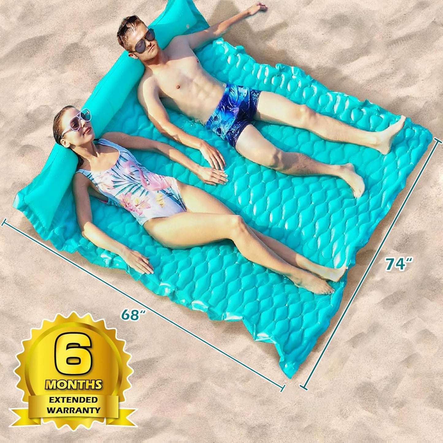 Jasonwell Floating Mat Pool Floats - Giant Inflatable Pool Float Lake Raft Lounge Floating Water Mat for Swimming Pool Floatie Lounger Beach Pool Party Toy for Adults & Kids (GR, XL)