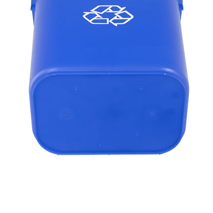 Amazon Basics Rectangular Commercial Office Wastebasket, Easy to Clean, Lightweight, 10 Gallon, Blue, Recycle Logo