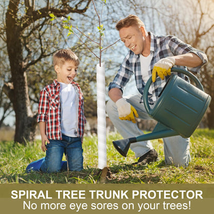 Aukney 20 Pcs Tree Trunk Protector-2 Size Plastic Spiral Tree Guard Tree Trunk Protector Wrap Tree Bark Protector Tube Tree Wraps to Protect Bark Tree Saplings from Rodents Rabbit Mowers (White)
