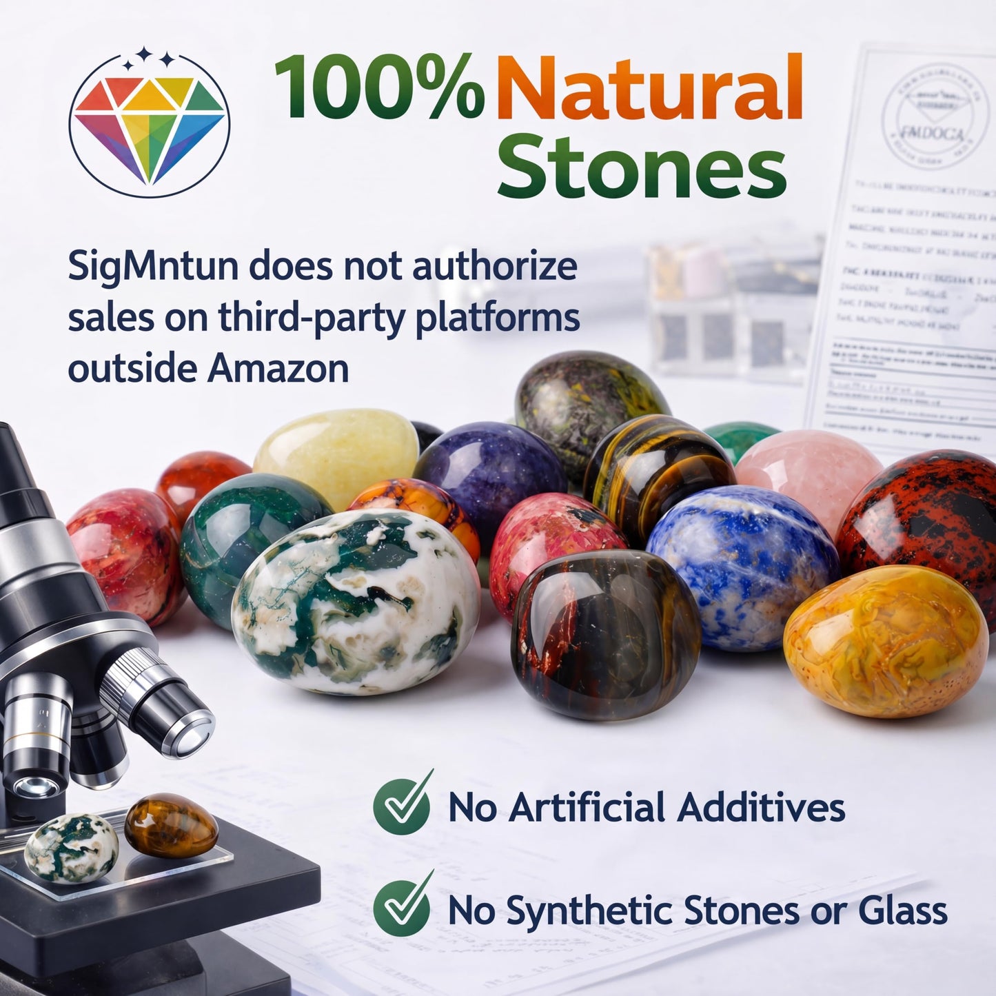 SigMntun Polished Stone Set Fluorite Crystals, 0.8" Handpicked Tumbled Gemstones Rocks, Pebbles for Reiki, Chakra, Healing, Home Decor