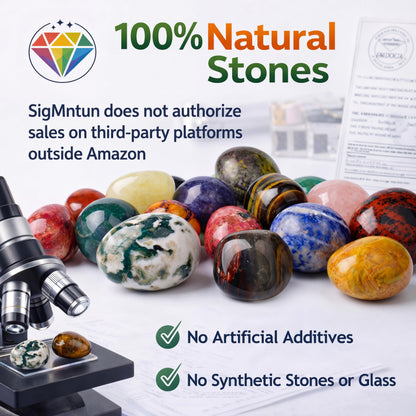 SigMntun Polished Stone Set Fluorite Crystals, 0.8" Handpicked Tumbled Gemstones Rocks, Pebbles for Reiki, Chakra, Healing, Home Decor