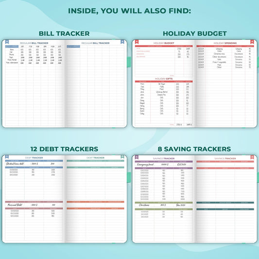 Clever Fox Bi Weekly Budget Planner – Undated Financial Organizer Book – Expense Tracker, Budgeting & Bill Notebook, A5 (Dark Teal)