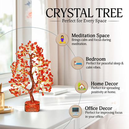 YATSKIA Red Jasper Crystals - Crystal Tree of Life - Gemstone Tree - Spiritual Items - Meditation Room Decor - Spiritual Decor - Reiki Gifts - Good Luck Charms - Metaphysical Gifts