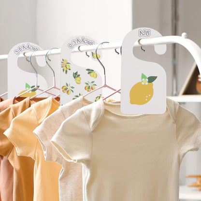 Lemonade Theme Baby Closet Dividers - Lemon Baby Clothes Nursery Size Organizer,Nursery Closet Dividers Newborn-24 Months (Lemon)