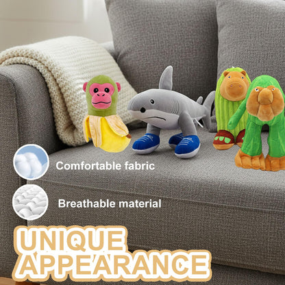 Bonifunt Italian Brainrot Plush Decor, 8 Pack Steal a Brainrot Plushies Includes Sherk Banana Monkey, 8" Brainrot Plush, Collectible Stuffed Animals Decor, Anime Stuff Decoration for Desk Window Sofa