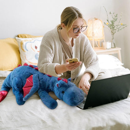 Dodhse Pterosaur Stuffed Animal with Wings - Cute Soft Dinosaurs Plush Toys Little Flying Dragon Plushies Pillow Doll Christmas Birthday Gifts for Kids Boys Girls (Blue,43.3inch/110cm)