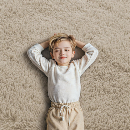 Rugs for Bedroom 4x6, Alfombras para Salas Shag Large Plush Soft Area Rug, Shaggy Carpets for Livingroom, Kids Boys Girls Home Decor Aesthetic(Beige, 4 x 6)
