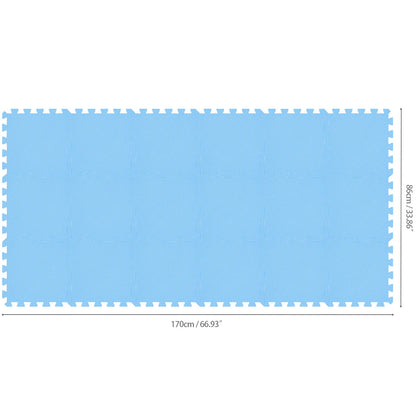 qqpp EVA Rubber 18 Tiles Interlocking Puzzle Foam Floor Mats - Baby Play Mat for Playing | Exercise Mat for Home Workout. Blue. QC-Gb18N
